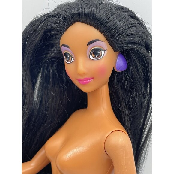 Vtg Mattel Barbie Doll Disney Princess Jasmine Long Black Hair Nude for OOAK - Picture 9 of 11